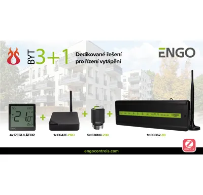 ENGO CONTROLS Komplet pro váš byt 3+1 Zigbee 3.0, podlahové vytápění