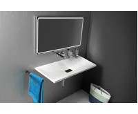 SAPHO TONGA umyvadlo, litý mramor, 121x50cm, kryt výpusti, bílá (4)