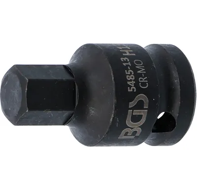 BGS Hlavice nástrčná  silová,  12,5 mm (1/2"), vnitřní šestihran13 mm