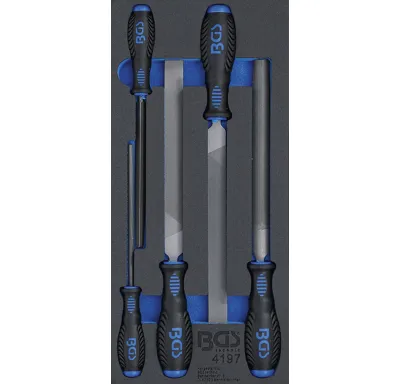 BGS Vložka do dílenského vozíku 1/3: Sada dílenských pilníků, 5dílná