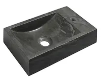 SAPHO BLOK kamenné umývátko 40x22cm, baterie vpravo, antracit SAPHO BLOK kamenné umývátko 40x22cm, baterie vpravo, antracit