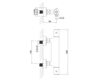 SAPHO KIMURA nástěnná sprchová termostatická baterie, chrom (3)