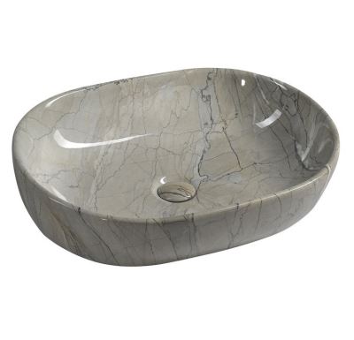 SAPHO DALMA keramické umyvadlo na desku, 59x42 cm, grigio