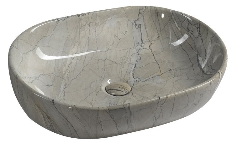 SAPHO DALMA keramické umyvadlo na desku, 59x42 cm, grigio