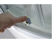 AQUALINE AIGO čtvrtkruhový sprchový box 900x900x2040 mm, bílý profil, čiré sklo (4)