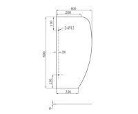 SAPHO Dělící stěna mezi urinály 40x80 cm, mléčné sklo (8)