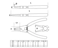 BGS Kleště seger, sada 4 díly, 225 mm (1)