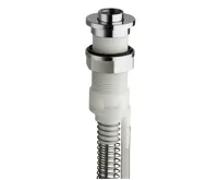 SILFRA FOLLOW ME sprchová průchodka s odvodněním na okraj vany vč. hadice a drenážního kusu, kulatá, chrom