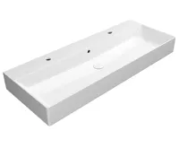 GSI KUBE X keramické dvojumyvadlo 120x47cm, broušená spodní hrana, bílá ExtraGlaze