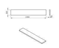 SAPHO AVICE deska pod umyvadlo 230x36cm, tl.5cm, old wood (2)