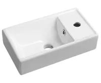 SAPHO MINOS keramické umývátko 40x22cm, baterie vpravo, bílá SAPHO MINOS keramické umývátko 40x22cm, baterie vpravo, bílá