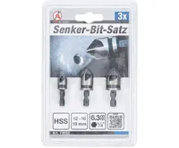 BGS Sada zahlubovacích bitů, HSS, pohon 6,3 mm (1/4"), 12 - 16 - 19 mm, 3dílná (3)