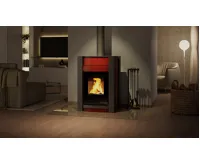HS Flamingo Krbová kamna AQUAFLAM VARIO ® KALMAR 11/5kW červená, elektronická regulace (10)