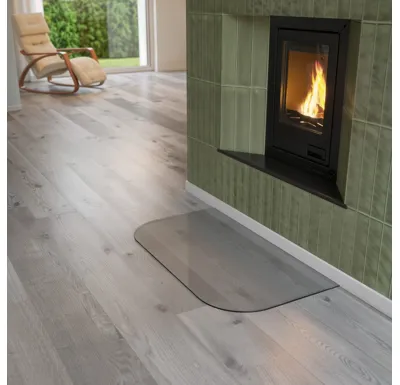HS Flamingo Sklo pod kamna - Oblouk 1000x550 mm / 2xR200 / 6 mm