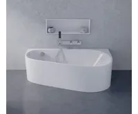 POLYSAN PROJEKTA DR MONOLITH nástěnná stojící vana 156x77x60cm, bílá (4)