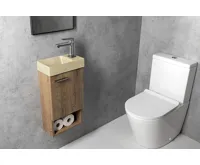 SAPHO PICCOLINO betonové umývátko 30,8x17cm, baterie vpravo, žlutá mat (7)