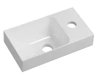 SAPHO PICCOLINO umývátko 30,8x17cm, litý mramor, baterie vpravo, bílá