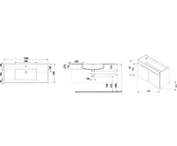 JIKA CUBE Skříňka s 2 dveřmi včetně umyvadla 100x43 cm 453651 Bílá (1)