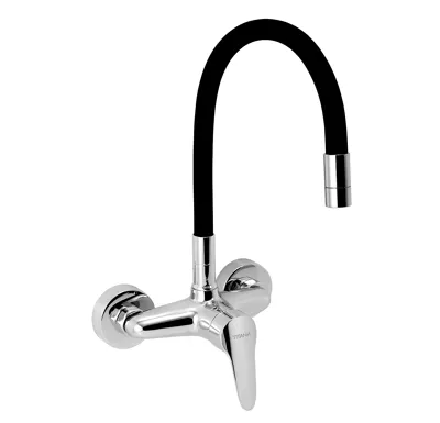 NOVASERVIS Dřezová baterie s elastickým ramenem 150mm, černá-chrom - 94480,0C