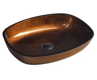 SAPHO KVAORE skleněné umyvadlo na desku, 54x39,5cm, měď SAPHO KVAORE skleněné umyvadlo na desku, 54x39,5cm, měď