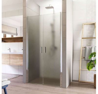 LIMA Sprchové dveře, dvoukřídlé, lítací, 100 cm, chrom ALU, sklo Point