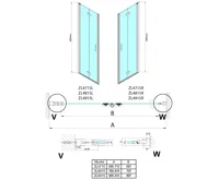 POLYSAN ZOOM sprchové dveře skládací 800mm, čiré sklo, levé (2)