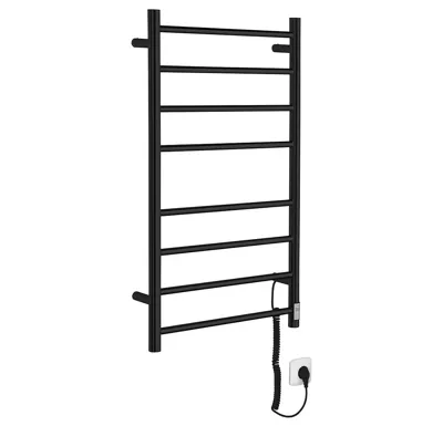 SAPHO REDONDO elektrický sušák ručníků s časovačem, kulatý, 500x900 mm, 75 W, černá mat