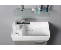 SAPHO MAXX umývátko se záklopem 47x24cm, litý mramor, levé, bílá (4)