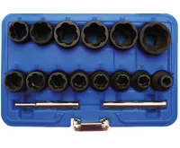 BGS Hlavice nástrčné / hlavic pro povolení poškozených šroubů, 12,5 mm (1/2"), 8 - 27 mm, 1 BGS Hlavice nástrčné / hlavic pro povolení poškozených šroubů, 12,5 mm (1/2"), 8 - 27 mm, 1
