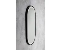SAPHO KAIRA oválné zrcadlo s LED osvětlením 45x90cm, černá mat (3)