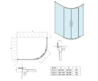 POLYSAN LUCIS LINE čtvrtkruhová sprchová zástěna 1200x900mm, L/R (12)