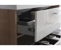 Koupelnová skříňka, umyvadlo litý mramor, 100 cm, bílá/bílá (1)