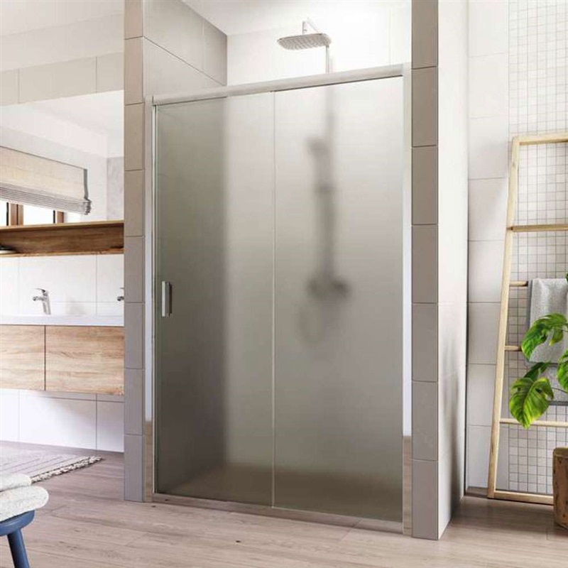 LIMA Sprchové dveře, dvoudílné, zasunovací, 110 cm, chrom ALU, sklo Point
