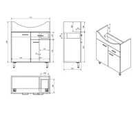AQUALINE ZOJA umyvadlová skříňka 71,5x74x34cm, bílá (6)
