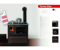 PLAMEN Sporák na tuhá paliva s teplovodním výměníkem TERMO GLAS - L hnědý (9)