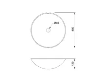 SAPHO BLOK 1 kamenné umyvadlo na desku Ø 40cm, matný tmavý kámen (5)