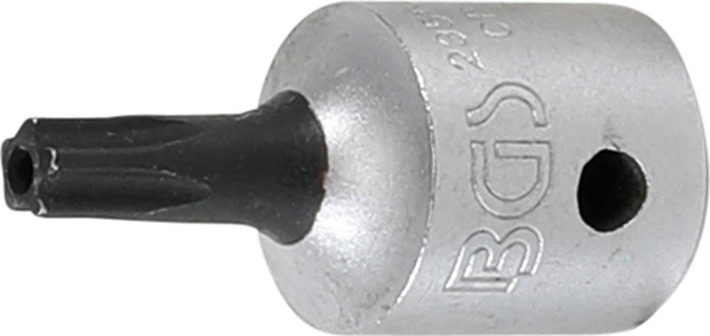 Bgs hlavice zástrčná 1/4" ts20 (5ti hvězda), s vrtáním