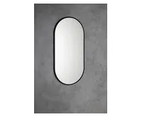 SAPHO AROWANA oválné zrcadlo v rámu 45x90cm, černá mat (1)
