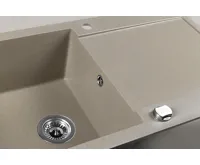 SAPHO Granitový vestavný dřez s odkapem, 97x50cm, béžová (5)