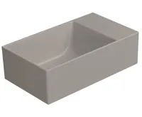 GSI KUBE X keramické umývátko 40x23cm, bez otvoru, pravé/levé, tortora mat