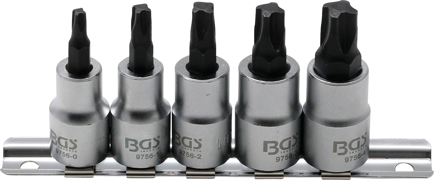BGS Sada nástrčných hlavic, 10 mm (3/8"), 4-hranný profil (pro MTS-Mortorq) MTS0 –MTS04, 5d