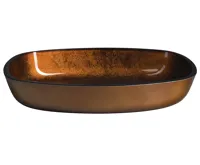 SAPHO KVAORE skleněné umyvadlo na desku, 54x39,5cm, měď (5)
