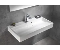 SAPHO AMUR umyvadlo, litý mramor, 90x46cm, kryt výpusti, bílá (4)