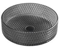 SAPHO MARAGUA skleněné gravírované umyvadlo na desku Ø 39,5cm, černá SAPHO MARAGUA skleněné gravírované umyvadlo na desku Ø 39,5cm, černá