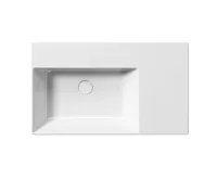 GSI KUBE X keramické umyvadlo 80x47cm, s odkládací plochou vpravo, bez otvoru, bílá ExtraGlaze (3)