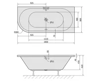POLYSAN VIVA R asymetrická vana 185x80x47cm, bílá (6)