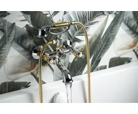 SAPHO ANTEA nástěnná vanová baterie kompletní, chrom/zlato (3)