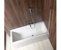 AQUALINE VILMA vanová zástěna 600x1400 mm, chrom, pravá, sklo matné AQUALINE VILMA vanová zástěna 600x1400 mm, chrom, pravá, sklo matné