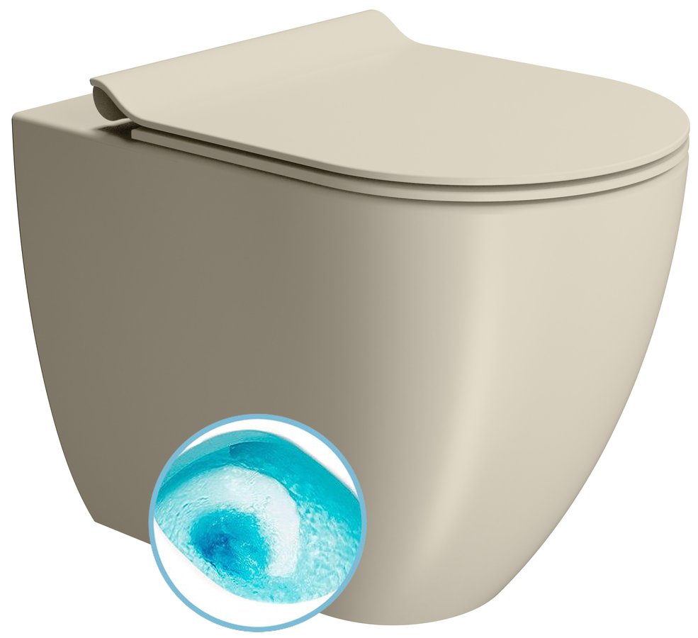 Gsi pura wc mísa stojící, swirlflush, 36x55cm, spodní/zadní odpad, creta dual-mat