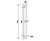 SAPHO Sprchová tyč, posuvný držák, kulatá, 660mm, chrom (4)